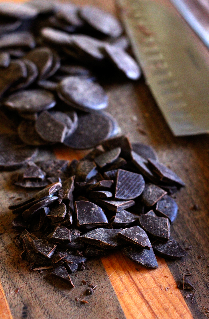 Roughly chop your chocolate chunks.