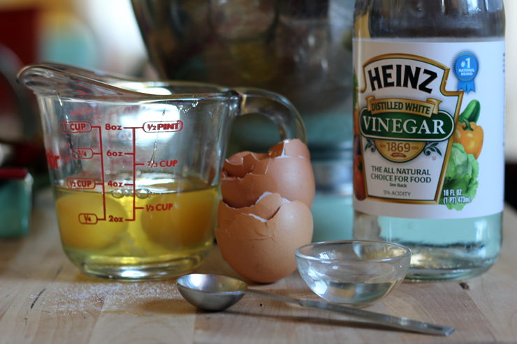 The vinegar in this recipe adds a necessary acid to the ginger molasses cookie mix.