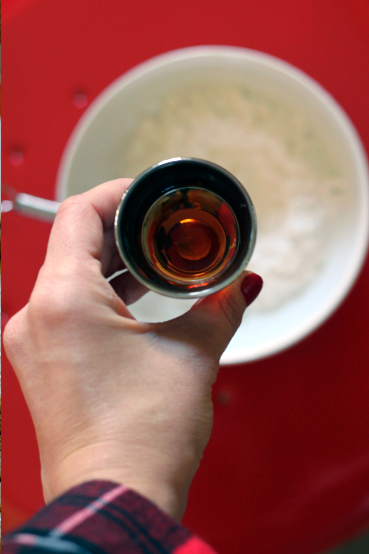 GingerMolassesRumIcing Then you will slowly add the rum until you reach your desired consistency.