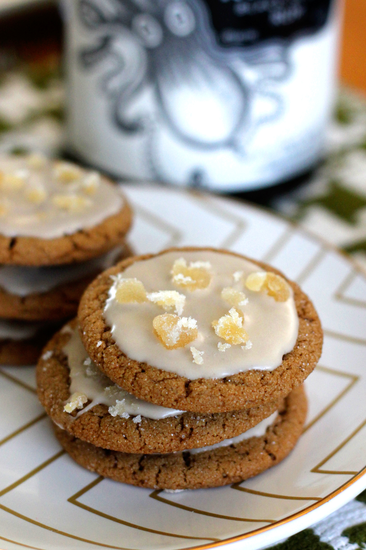 GingerMolassesTall Recipe for Ginger Molasses Cookies with Rum Glaze - the finished product.