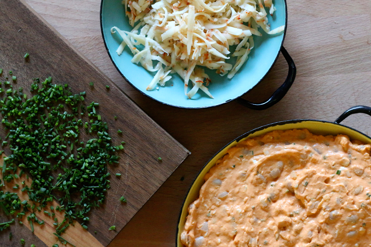 White Bean Buffalo Dip Assembly White Bean Buffalo Dip Assembly