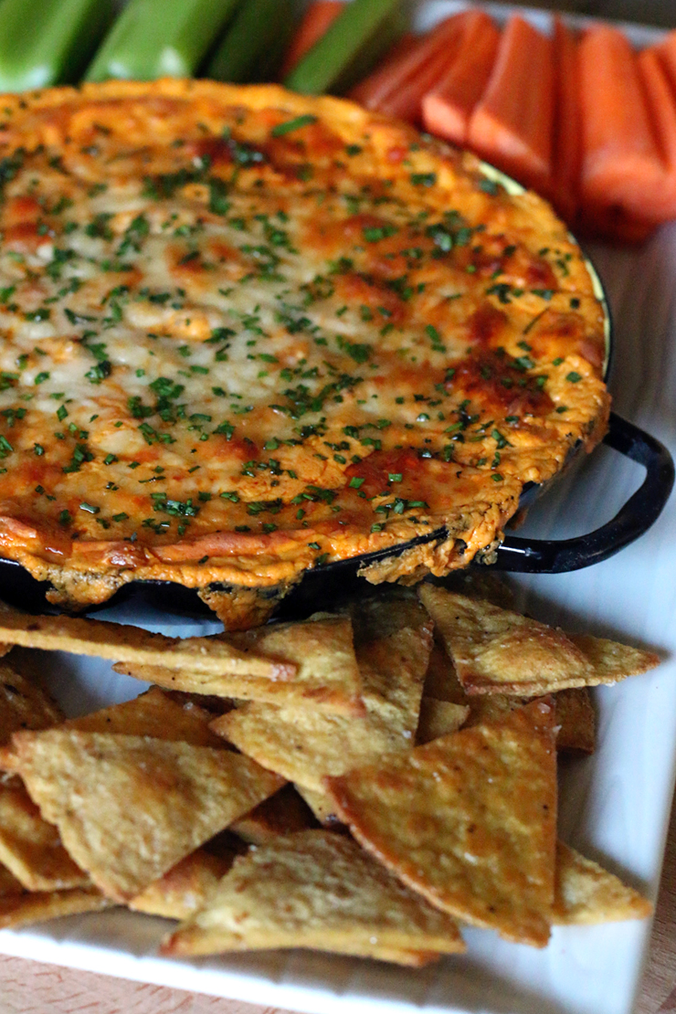 Spicy White Bean Buffalo Dip and Baked Lime Tortilla Chips Spicy White Bean Buffalo Dip and Baked Lime Tortilla Chips