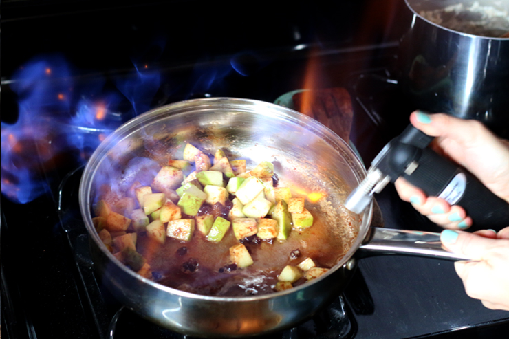 Apple Oatmeal Brûlée Flame