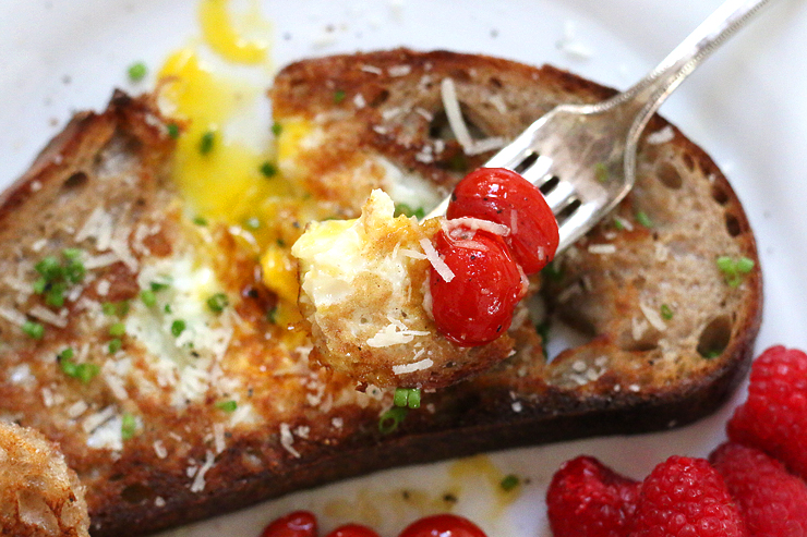 eggs on a raft forkful eggs on a raft forkful