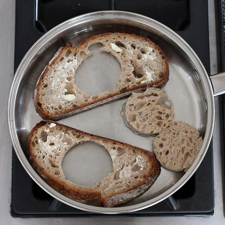 Eggs on a raft toasting Eggs on a raft toasting