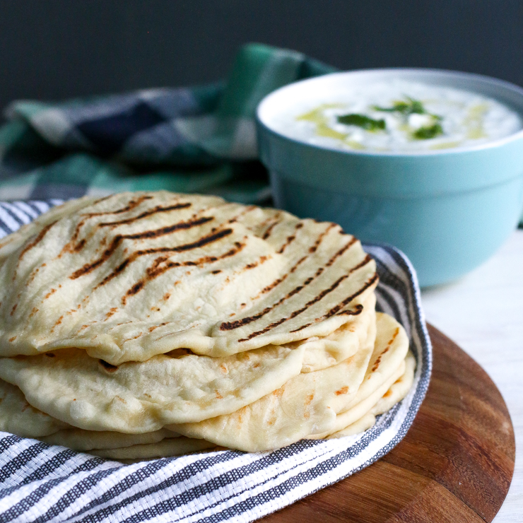 Pita Bread with Tzatziki Sauce
