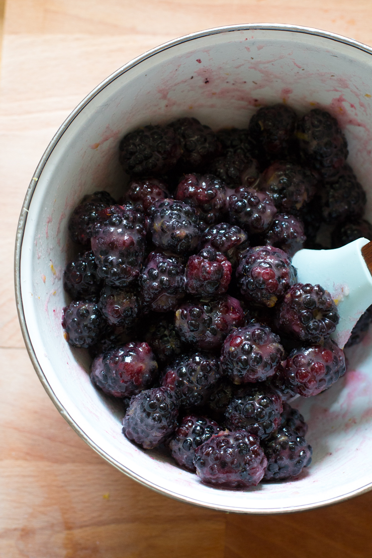 blackberries in lemon juice and tapioca starch