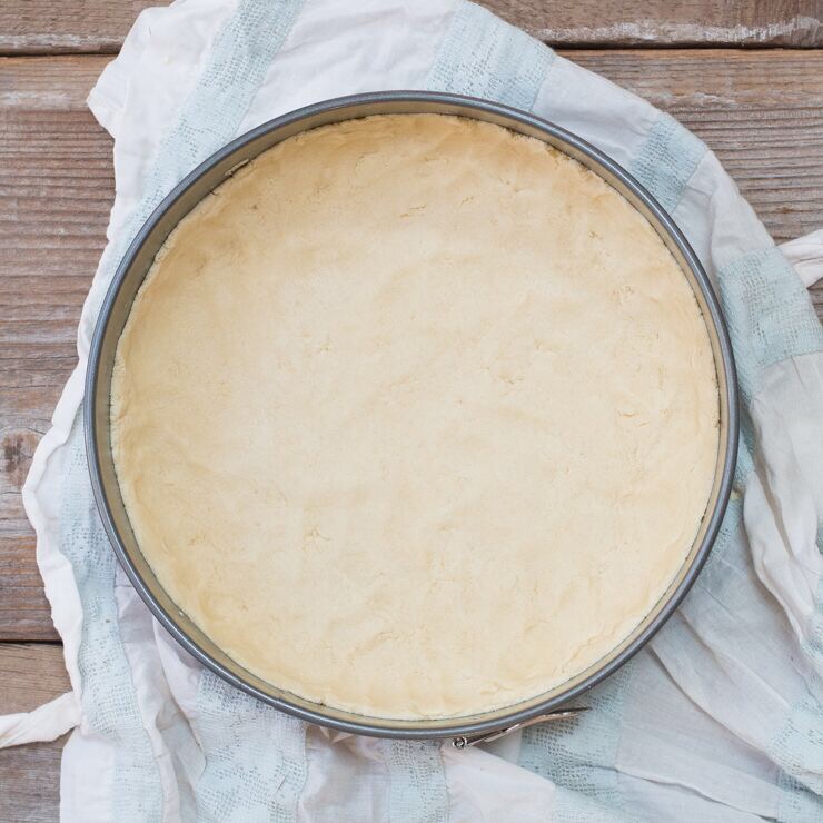 shortbread dough in springform pan shortbread dough in springform pan