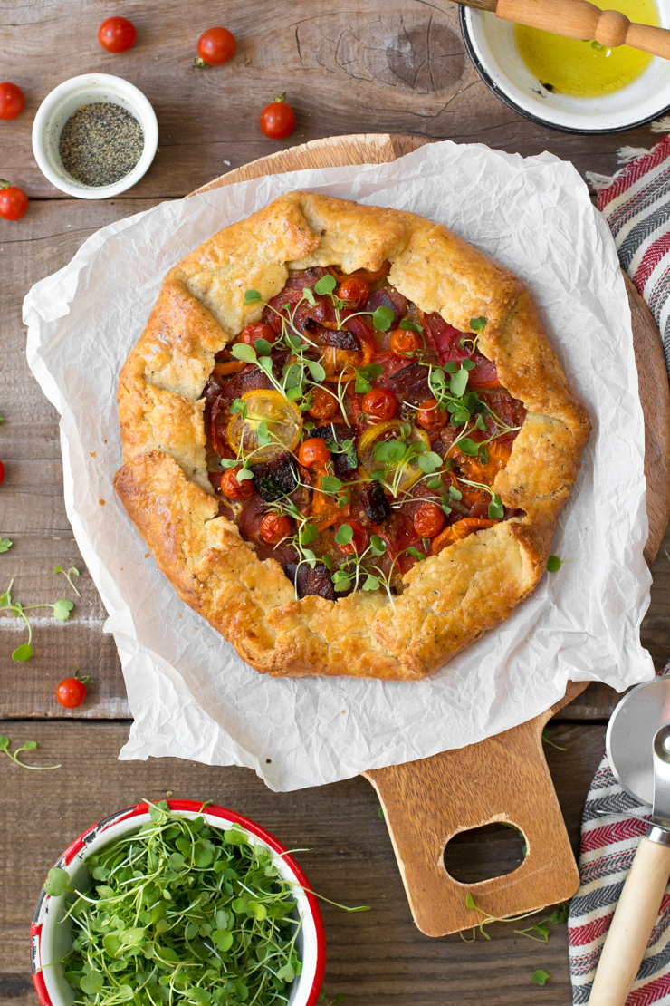 BeckySue's BLT Galette with Pecorino Pepper Crust from above