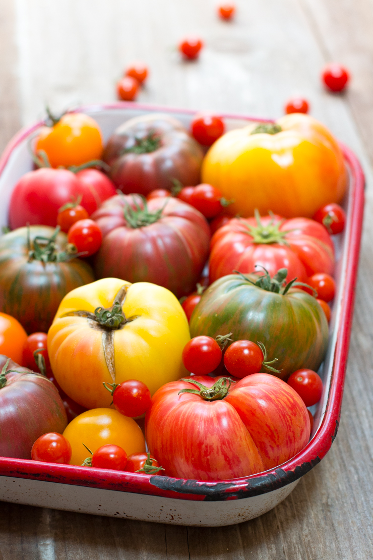 More bright, colorful tomatoes.
