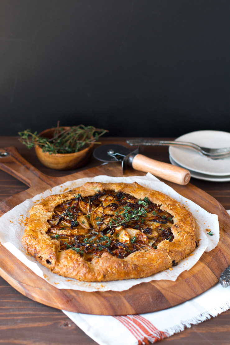 French Onion Gruyere Pear Galette