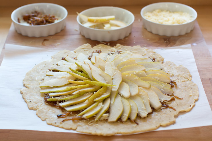 French Onion Gruyere Pear Galette pear layer