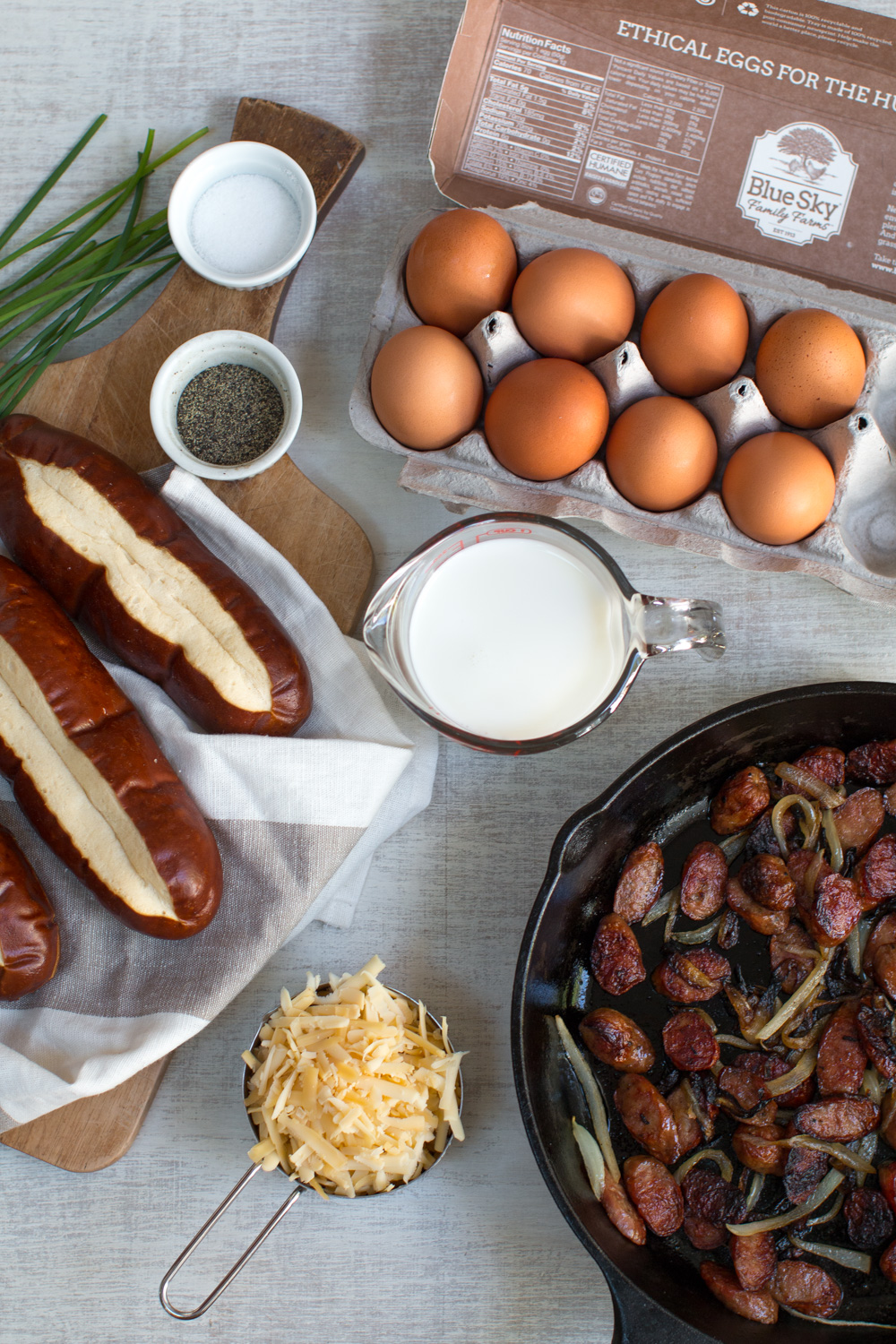 Sausage Gouda Pretzel Strata