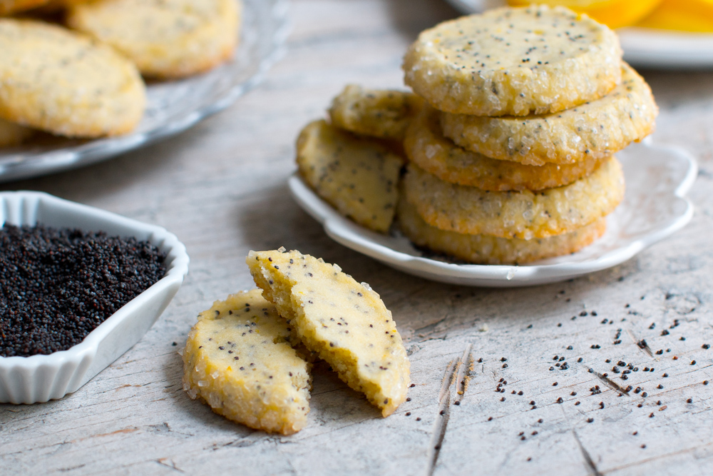 Lemon Poppy Seed Shortbread Cookies