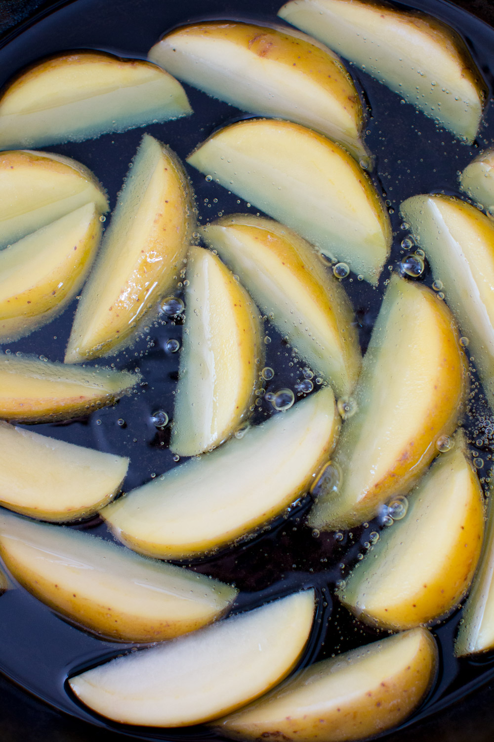 frying potato wedges