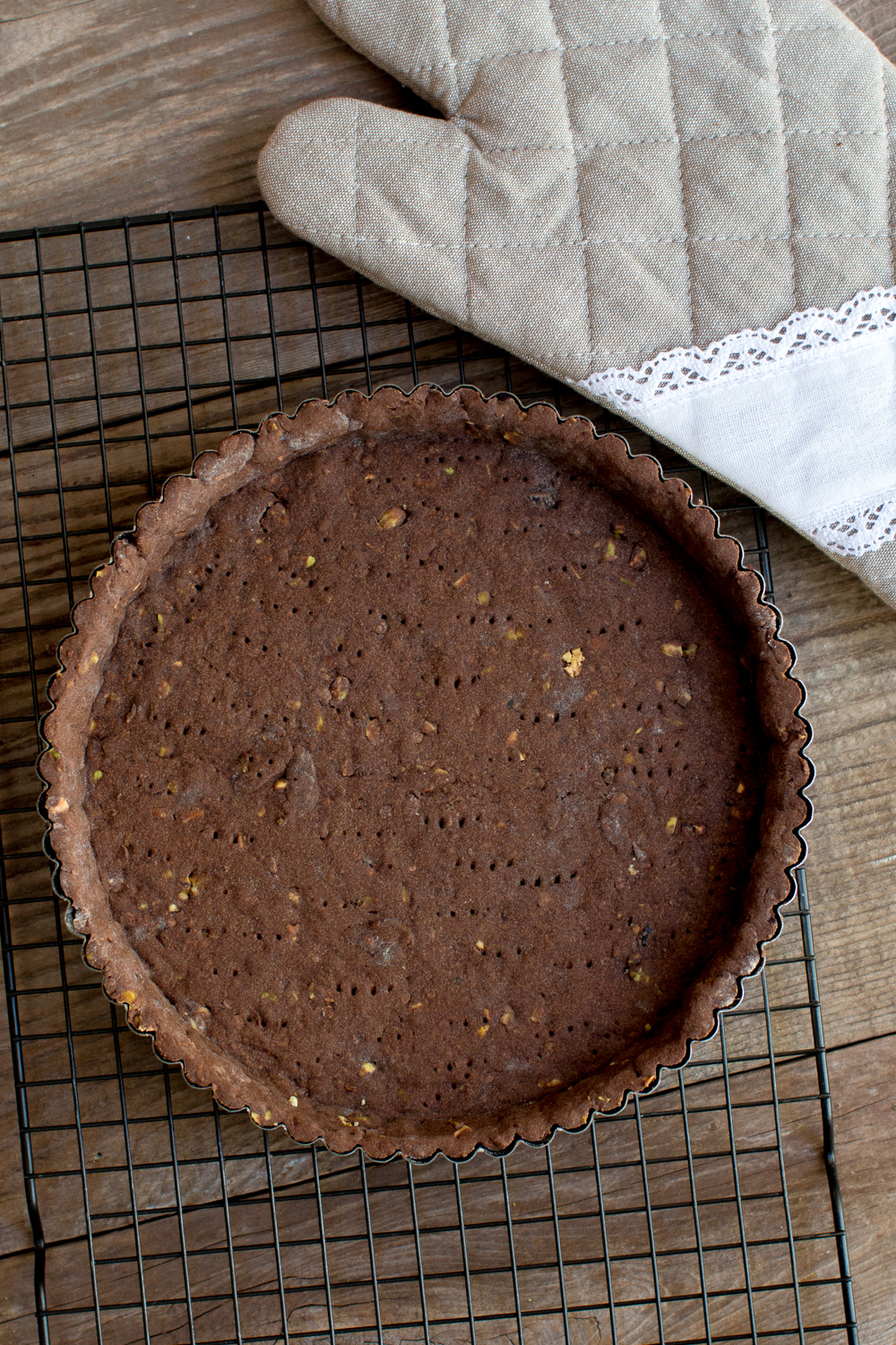 Pistachio Chocolate Crust Tart Crust