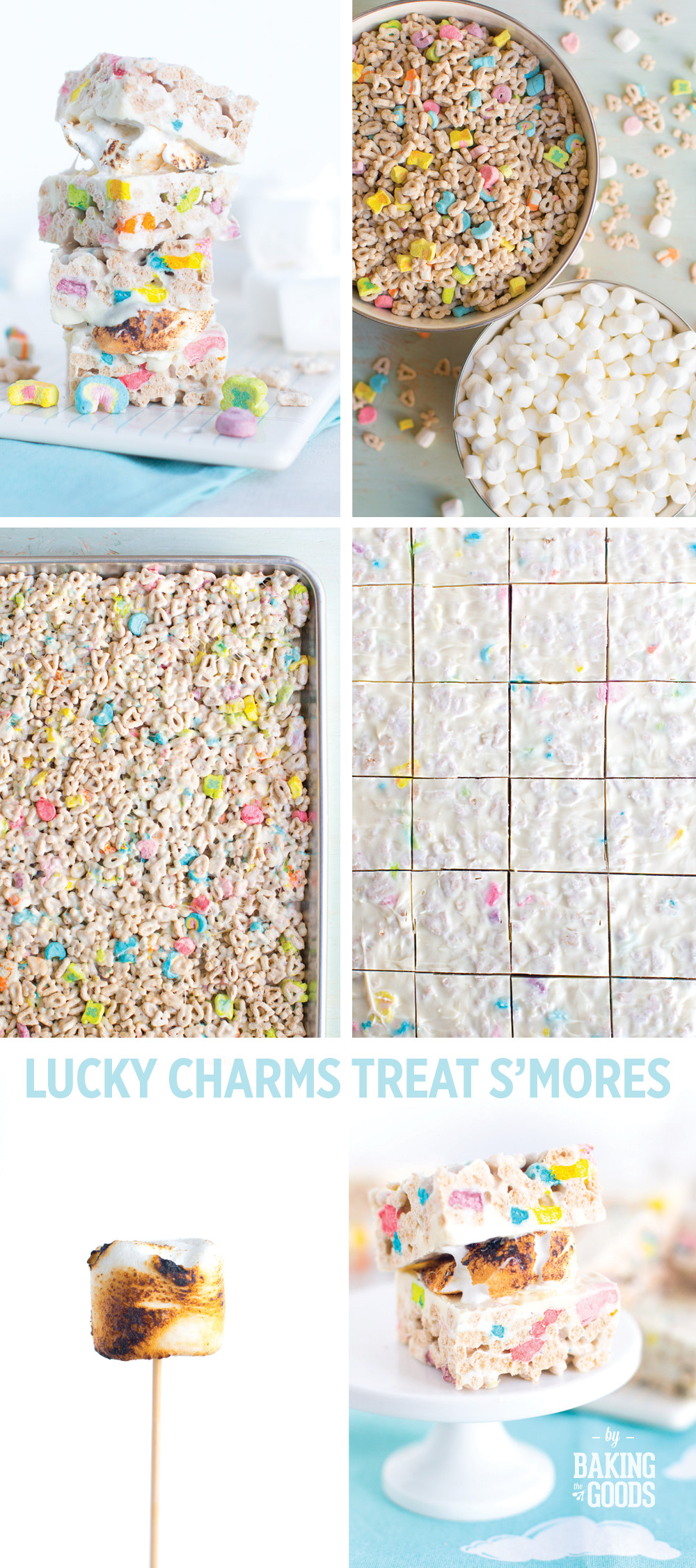 Lucky Charms Treat S'mores, step-by-step