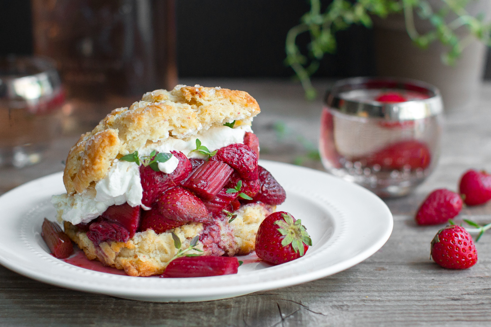 Strawberry Rhubarb Shortcake with Whipped Mascarpone