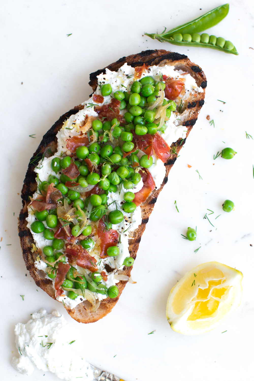 Pea Prosciutto and Goat Cheese Tartine-8