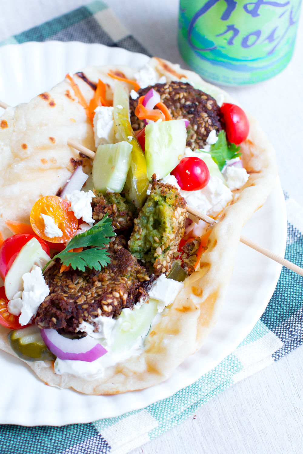 Falafel Pita adapted from The Sugar Hit by Baking The Goods, close up