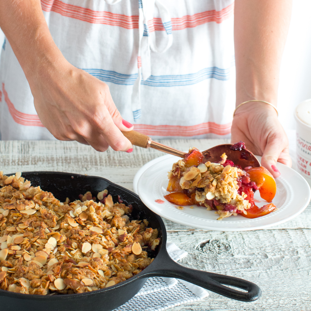Spoon it out while it's still warm and gooey