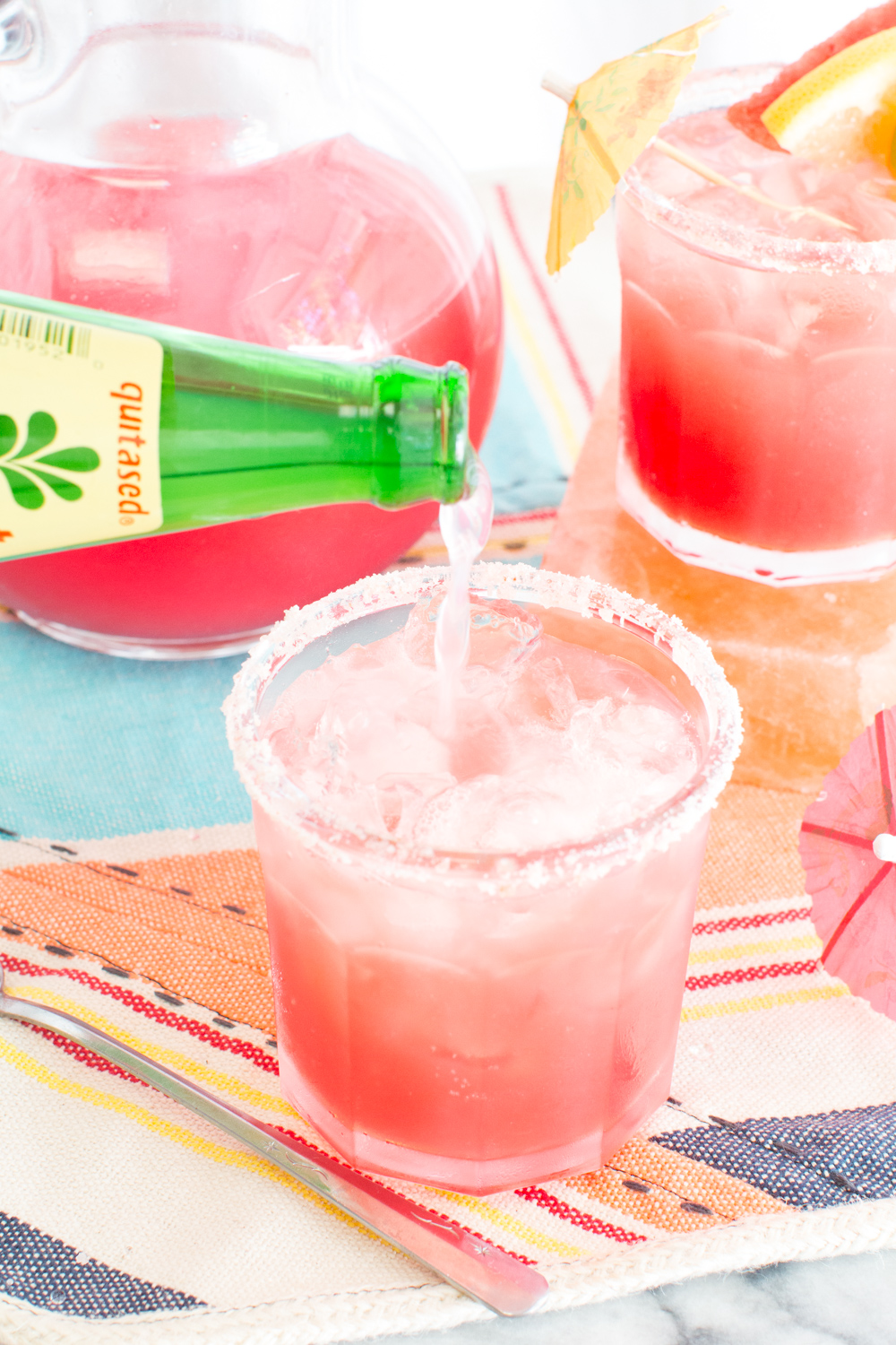 A fizzy float of squirt adds a special sparkle to the Watermelon Palomas
