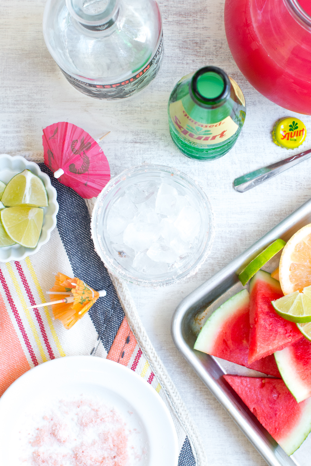 prepping for Watermelon Palomas