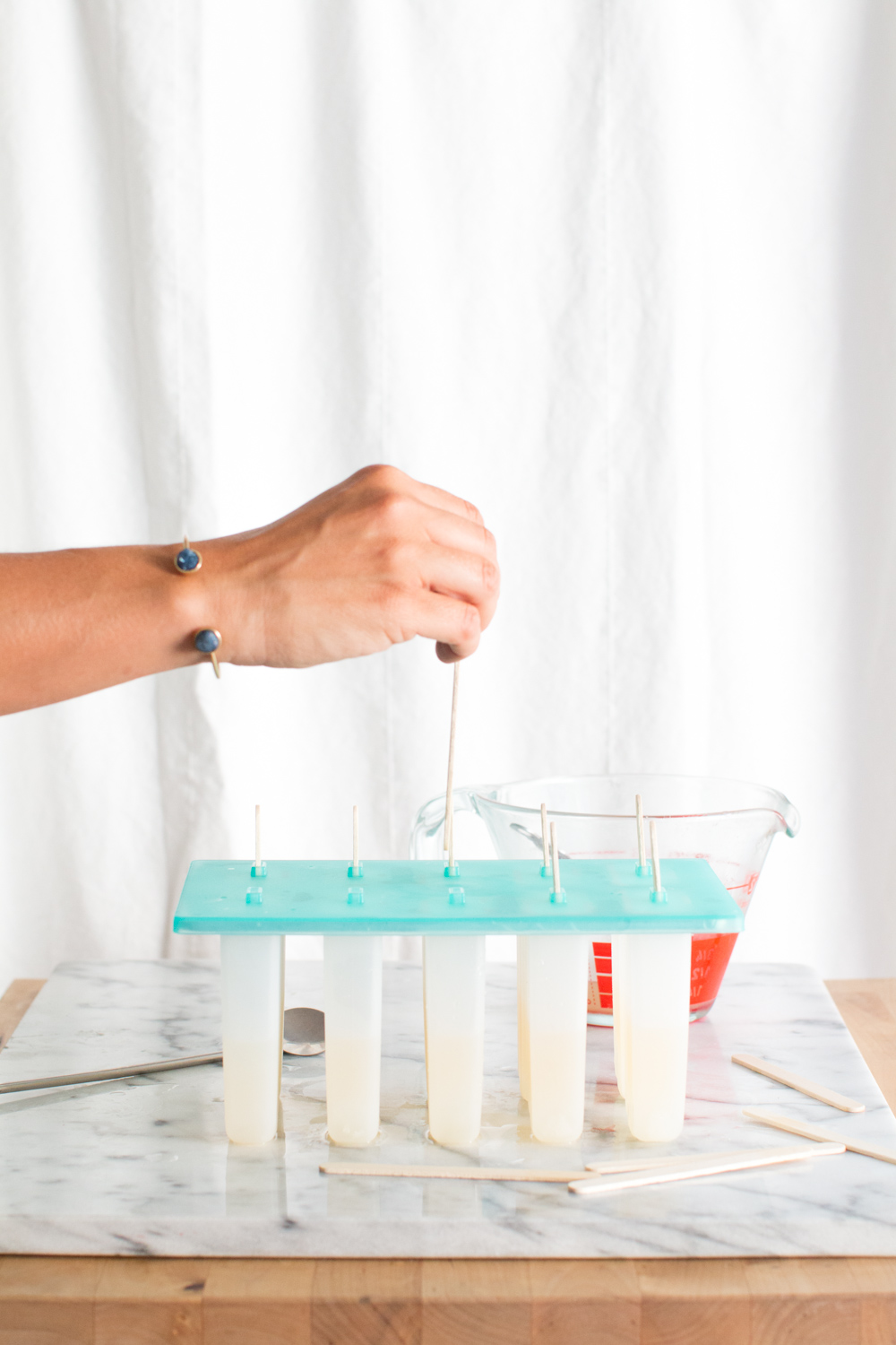 Watermelon Palomas and Watermelon Paloma Popsicles setting up