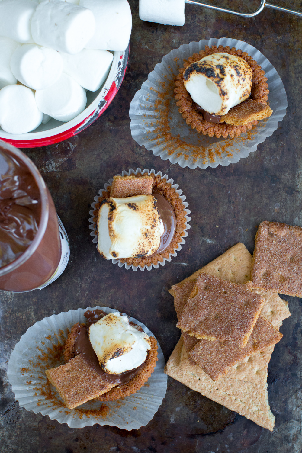 Nutella S'mores Cookie Cups mess