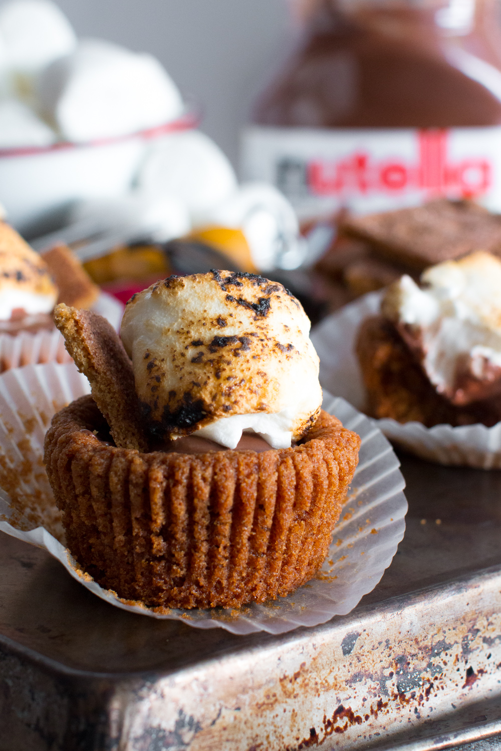Nutella S'mores Cookie Cups