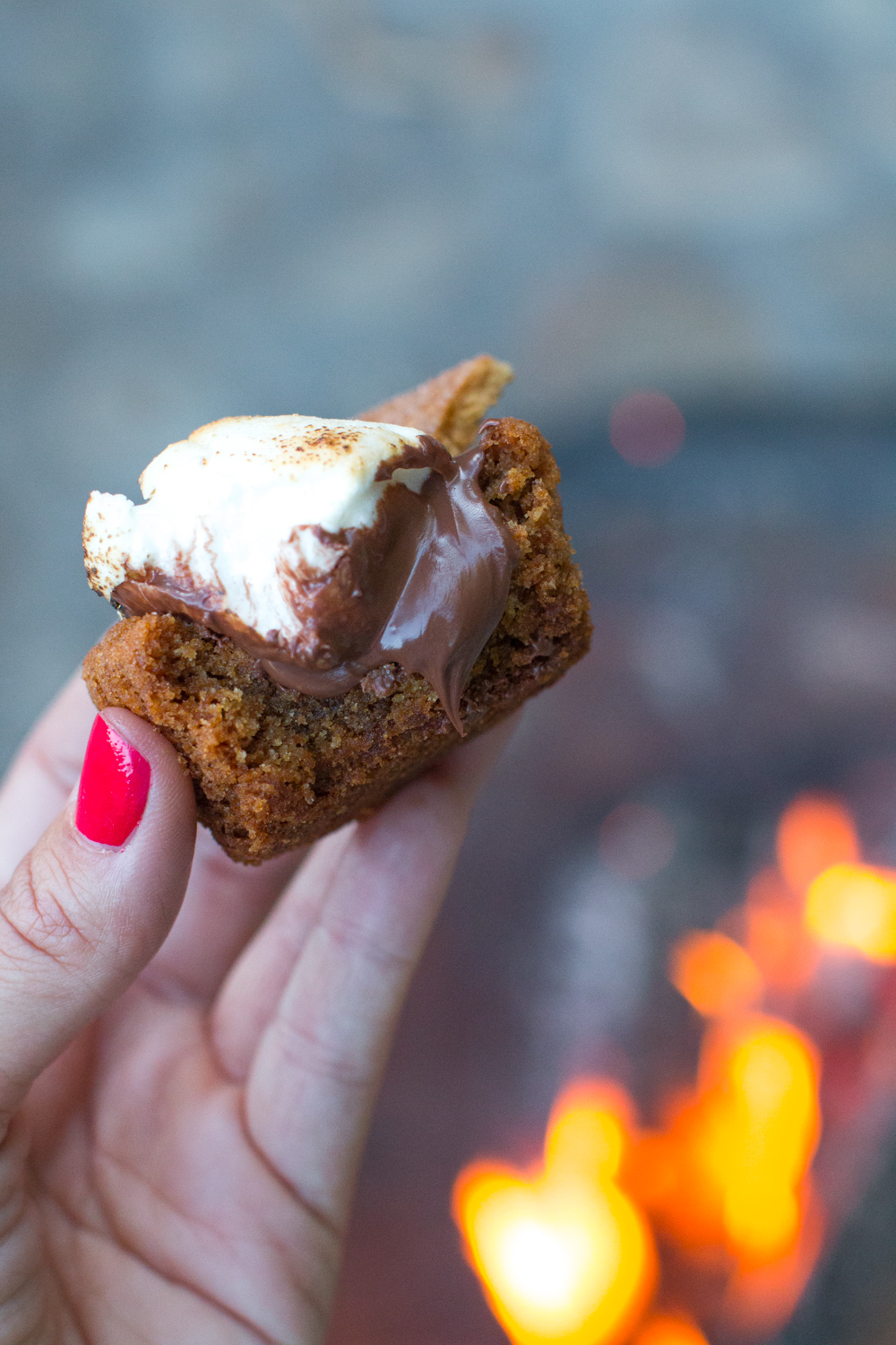 Nutella S'mores Cookie Cups bite