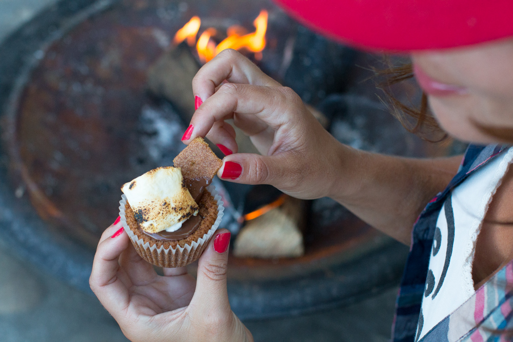 Nutella S'mores Cookie Cups add graham cracker