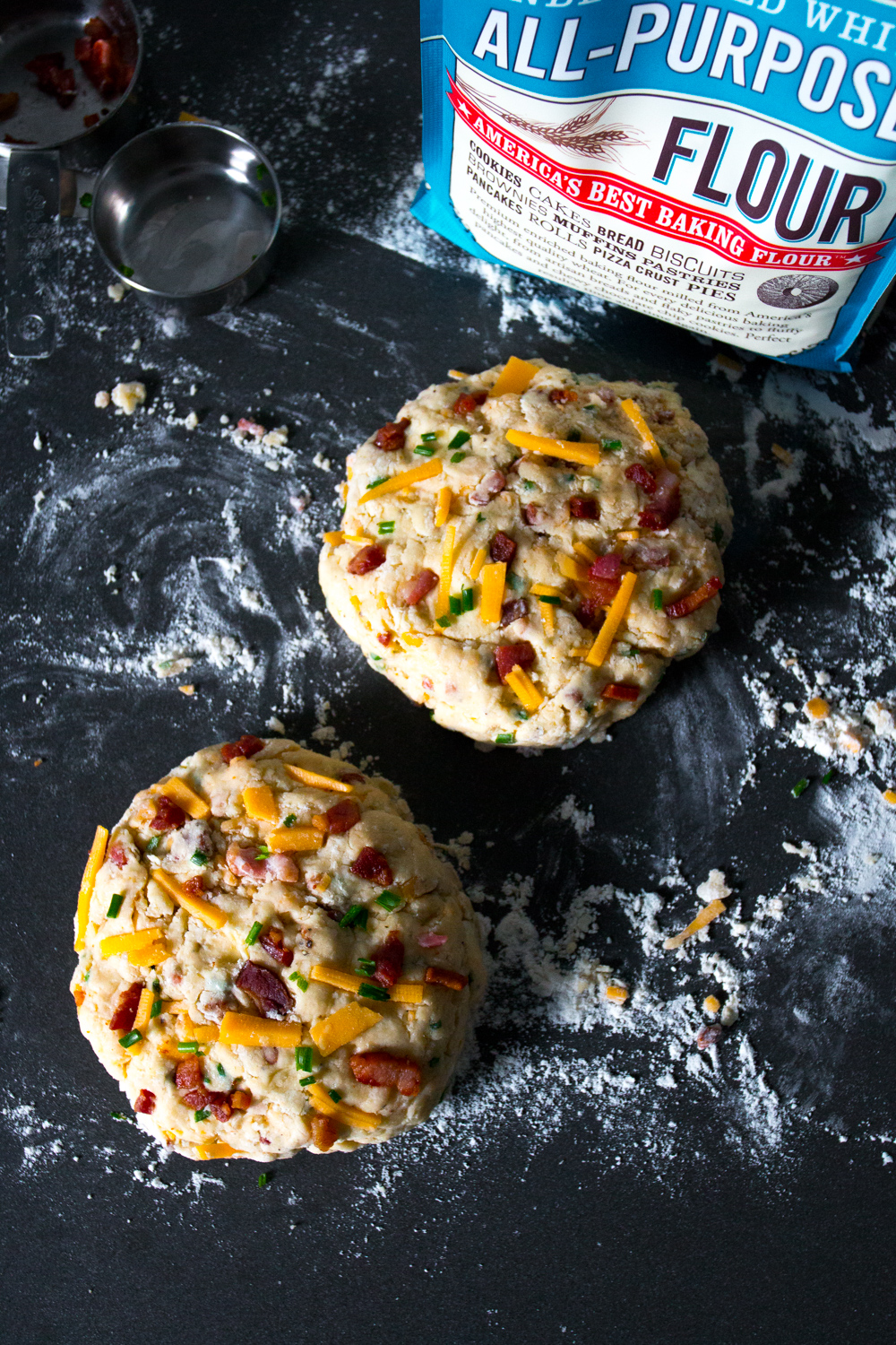 Smoked Cheddar Pancetta Scones dough disks.