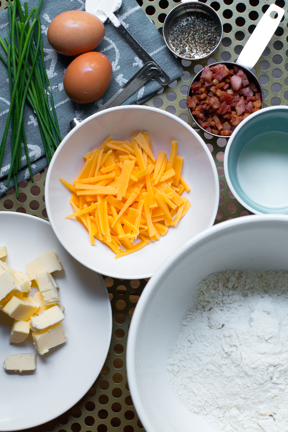 Smoked Cheddar Pancetta Scones ingredients