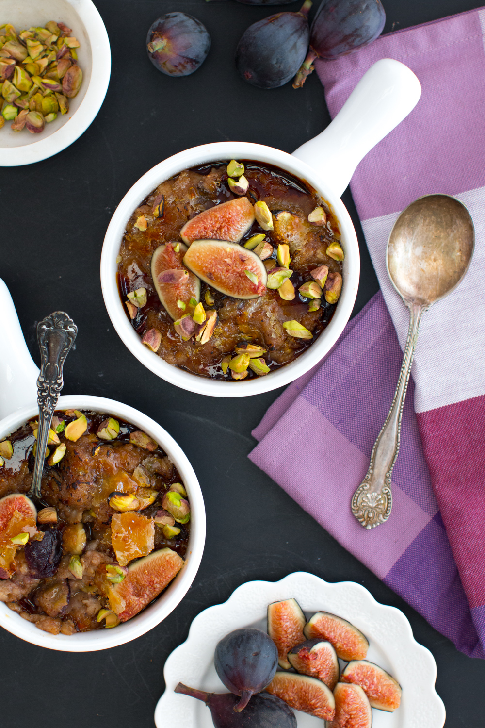Gluten Free & Vegan Fig Pistachio Oatmeal Brûlée by the bowlful