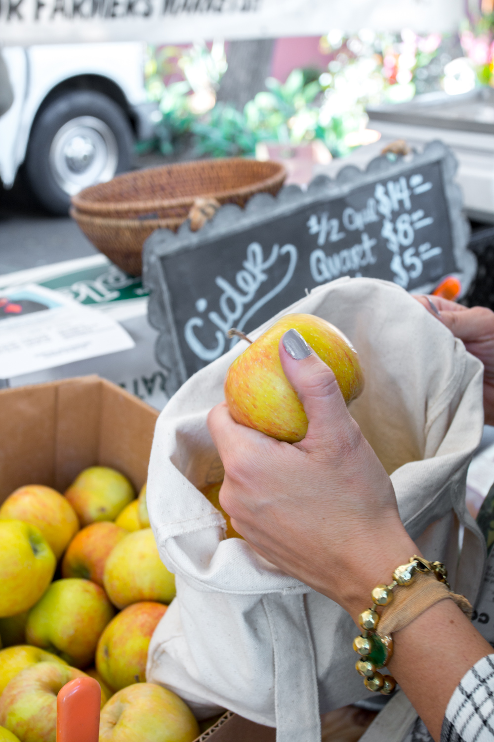 Apple picking at the Santa Barbara Farmer's Market