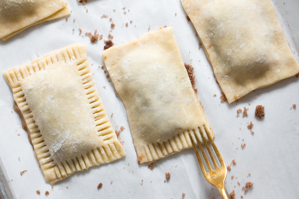 crimping the Maple Glazed Apple Cinnamon Pop Tarts
