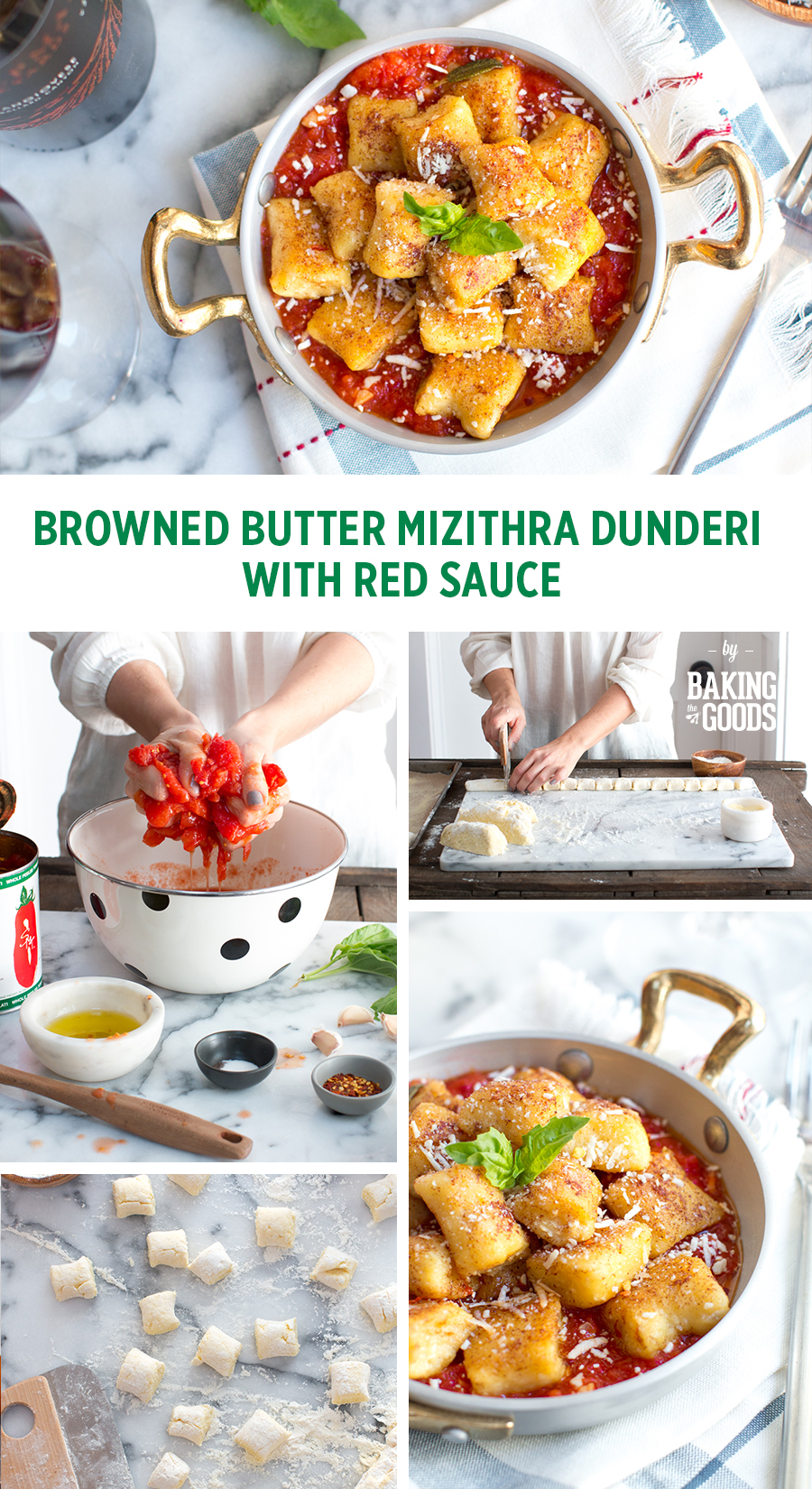 BROWNED BUTTER MIZITHRA DUNDERI WITH RED SAUCE