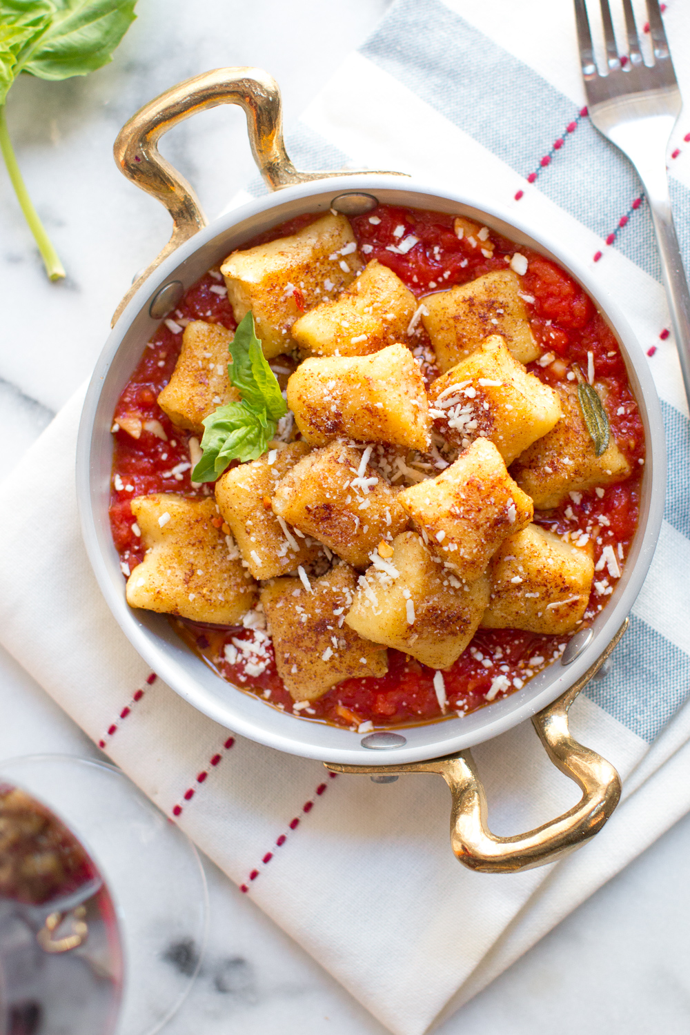 Browned Butter Mizithra Dunderi with Red Sauce.