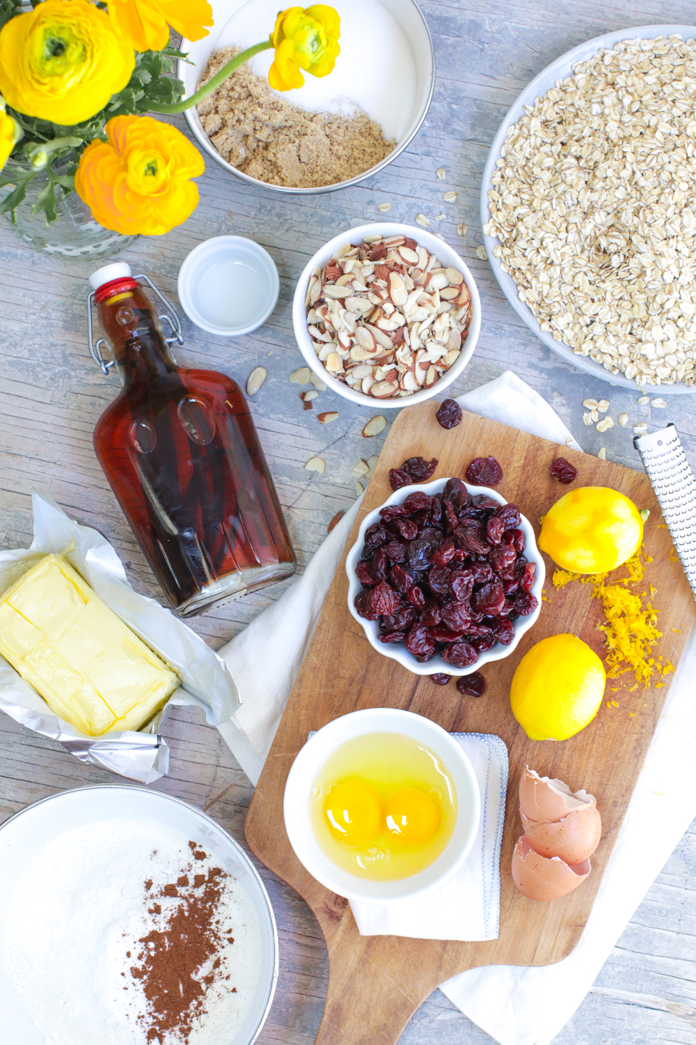 Comforting textures and bright flavors balance harmoniously in these Lemon Cherry Almond Oat Cookies.