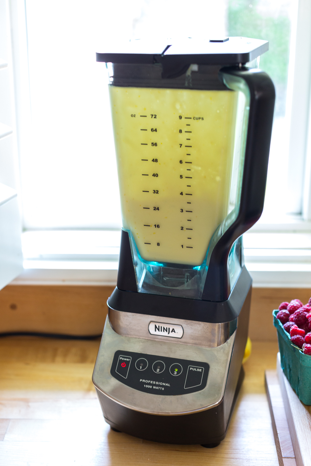 Whizzing the batter up in the blender helps to give the clafoutis a light and airy texture.