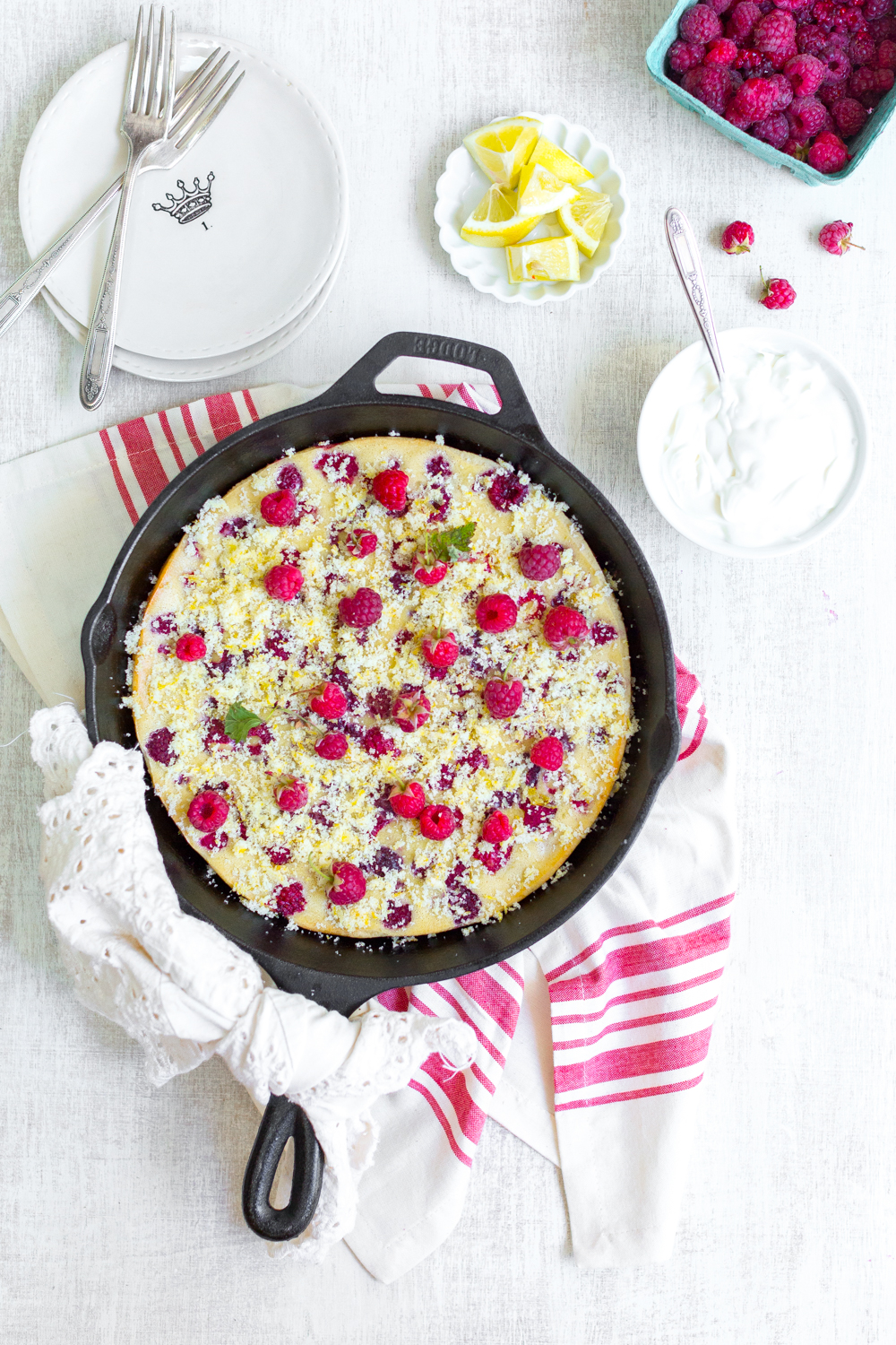Pretty little Raspberry Buttermilk Clafoutis.