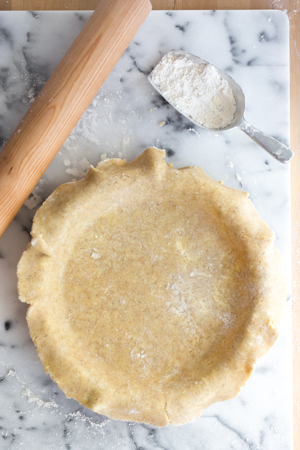 bottom rye pie crust before baking