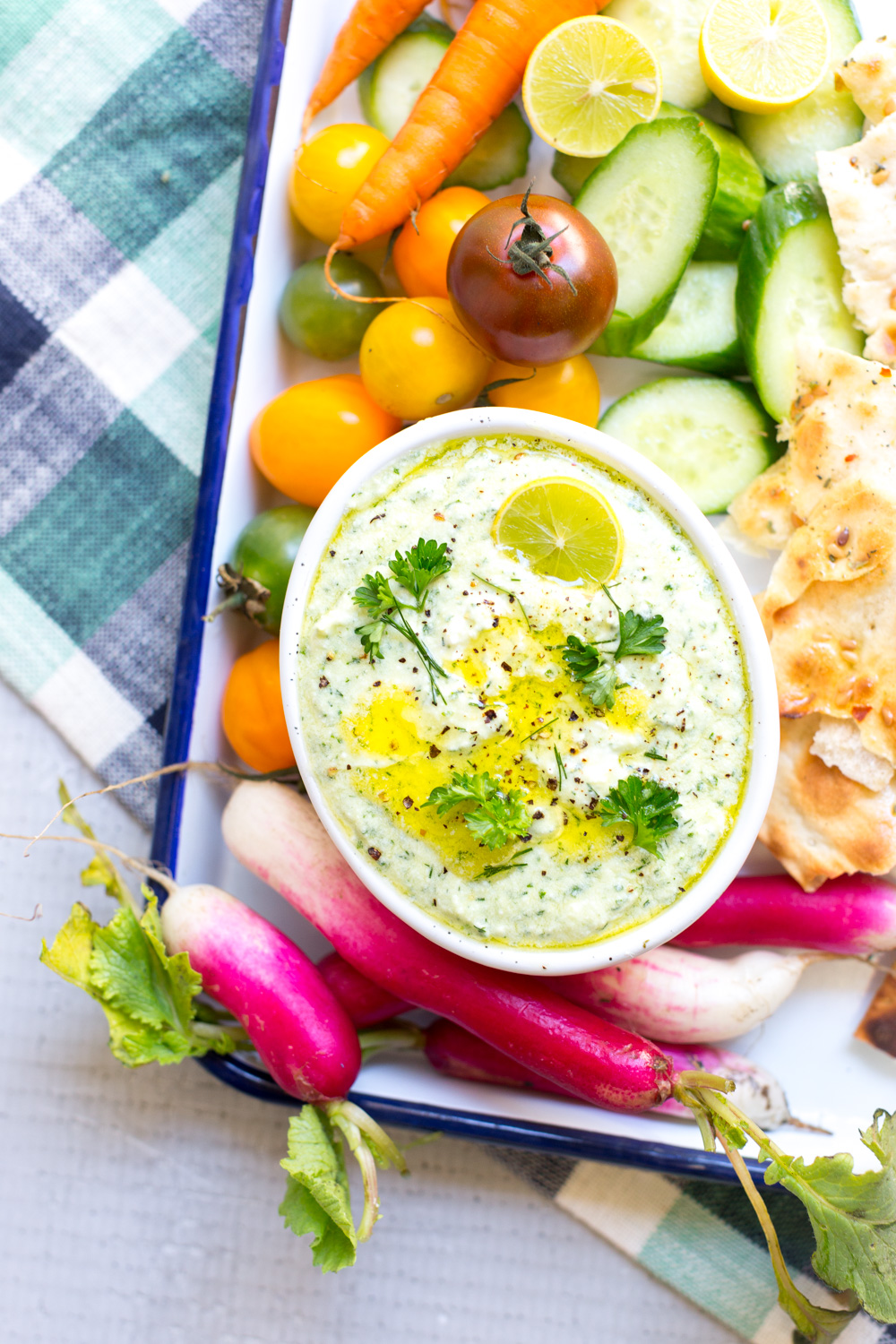 Herby Feta Sauce Dip to use as a spread or dip.