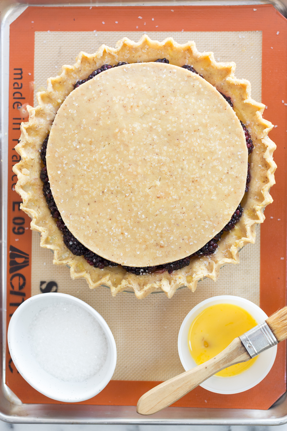 Brown Butter Blackberry Pie pre-bake