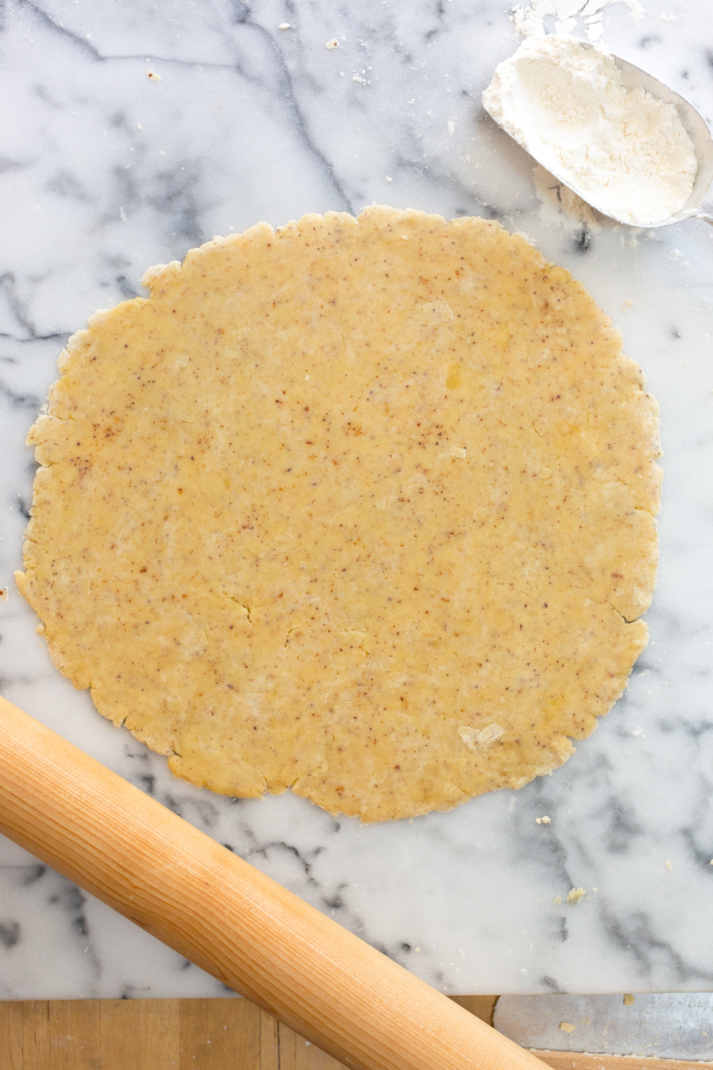 brown butter pie dough rolled out