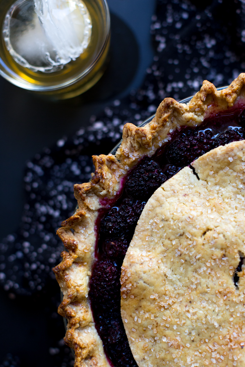 Brown Butter Blackberry Pie close up
