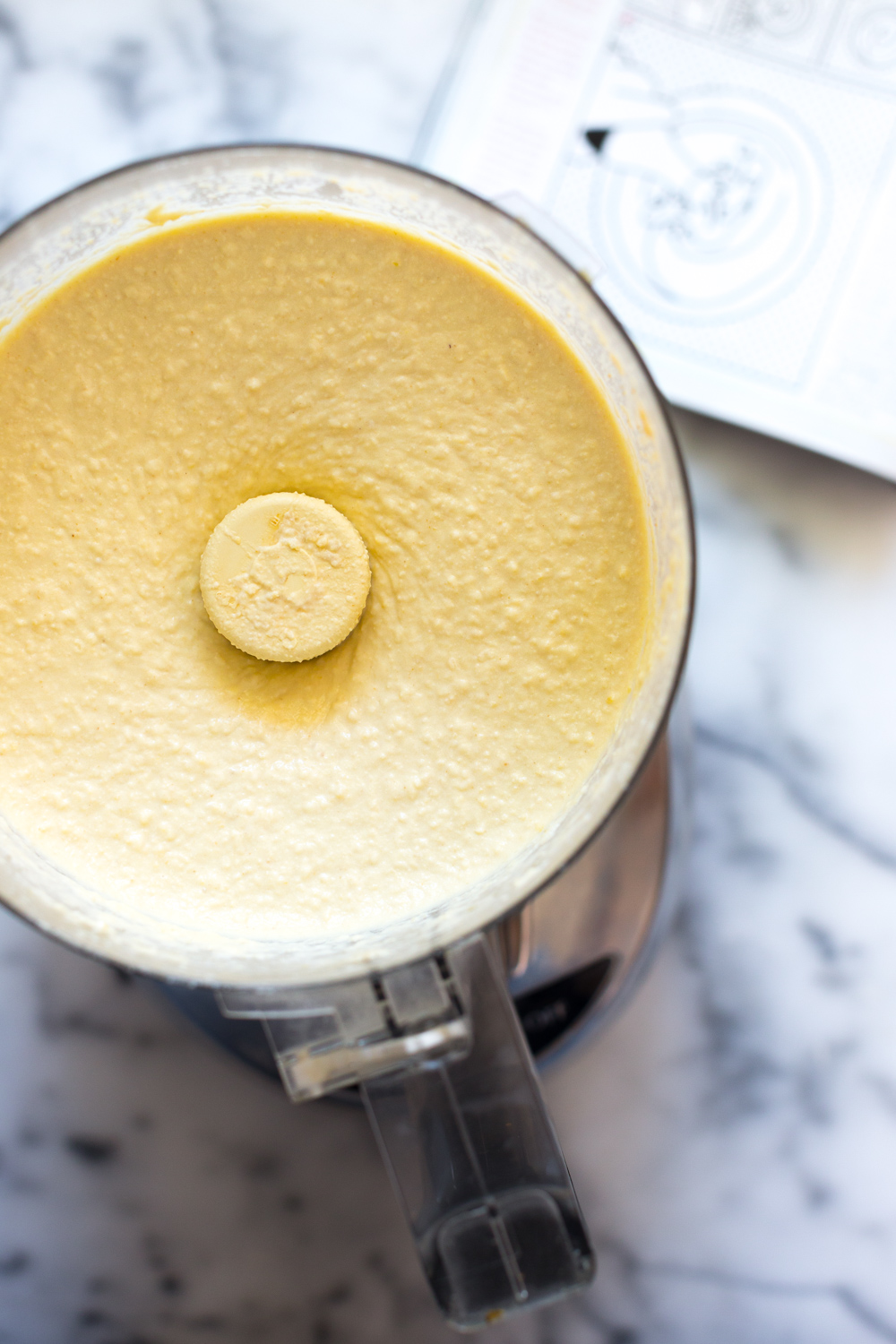 Creamy Dreamy Hummus blended.