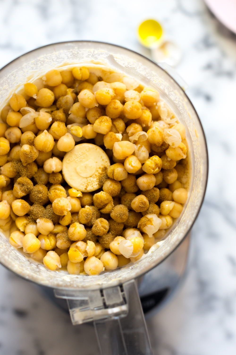 Creamy Dreamy Hummus add chickpeas.