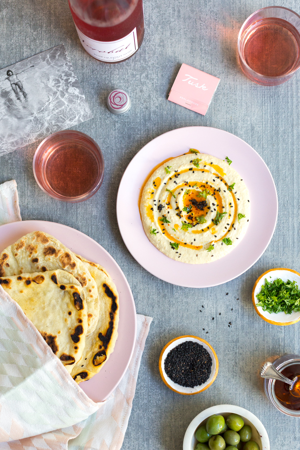 Creamy Dreamy Hummus snack spread.
